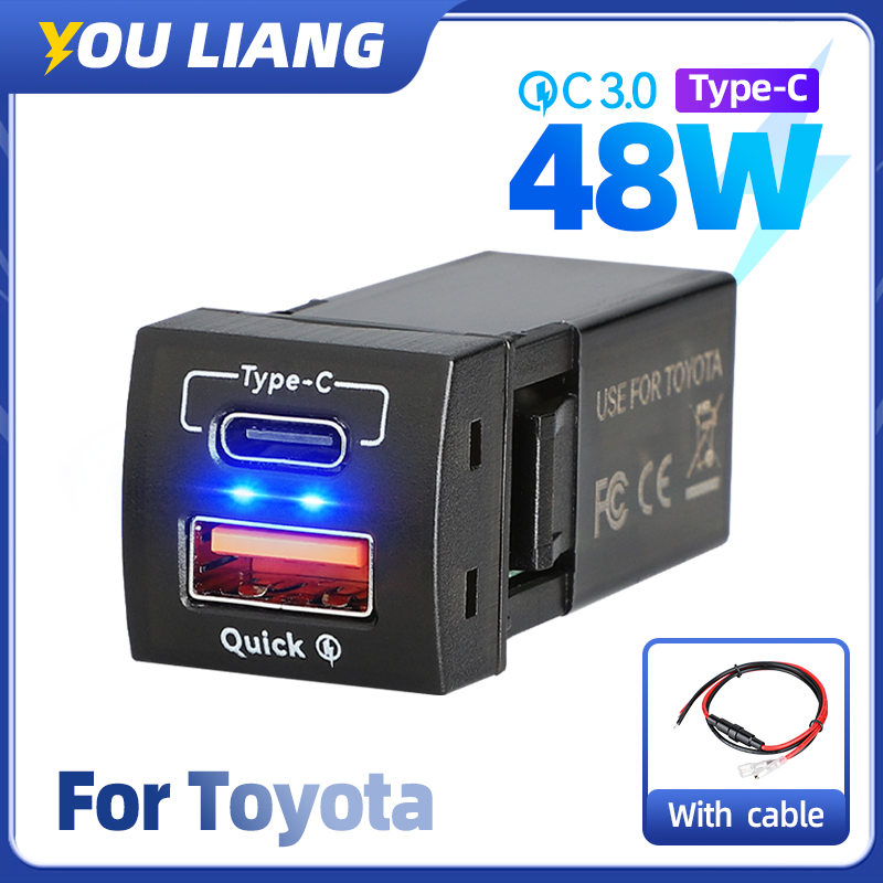 Car Accessories Qc - 48W hızlı şarj QC3.0 USB tip-c