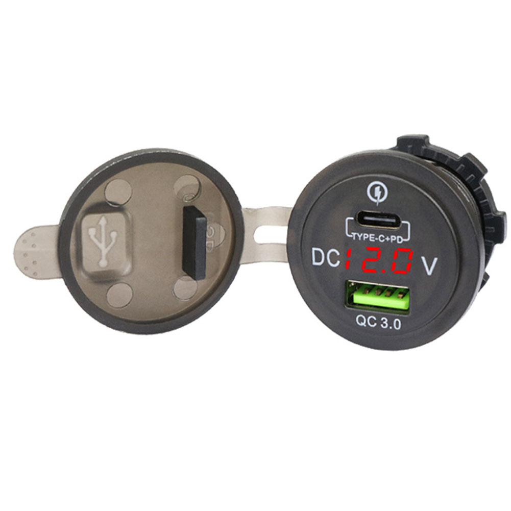 Car Accessories Qc - LED Çıkış QC 3.0 Soket Voltmetre