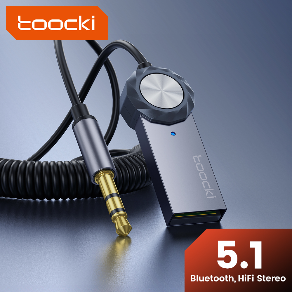 Car Accessories Online - TOOCKI Bluetooth Aux adaptörü Bluetooth 5.1