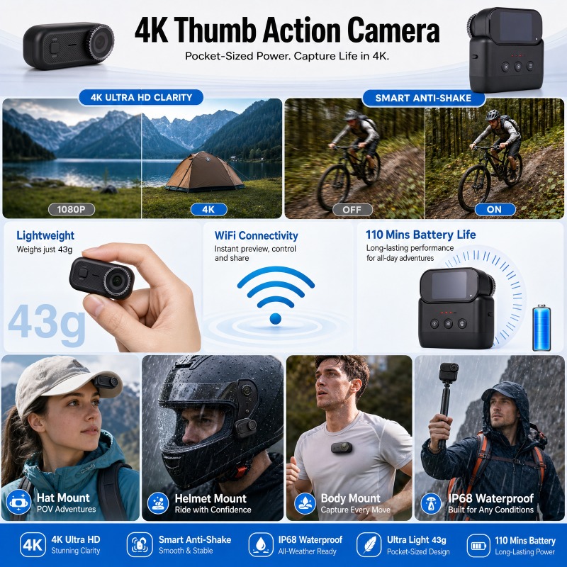 APEX Action 4K Kamera Mini POV - Car Accessories Online incelemesi ve fiyatı